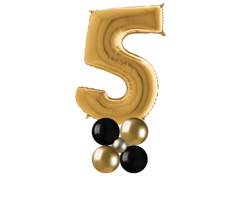 Gold and black stack number 5