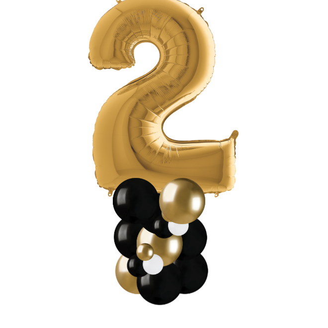 Gold and black column number 2