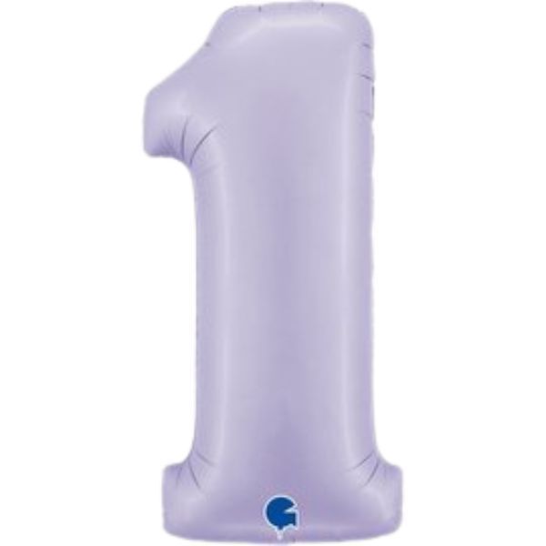 Gemar number 1 shaped foiled lilac 40
