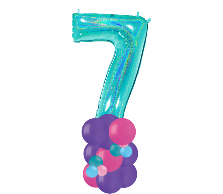 Pink and purple column number 7