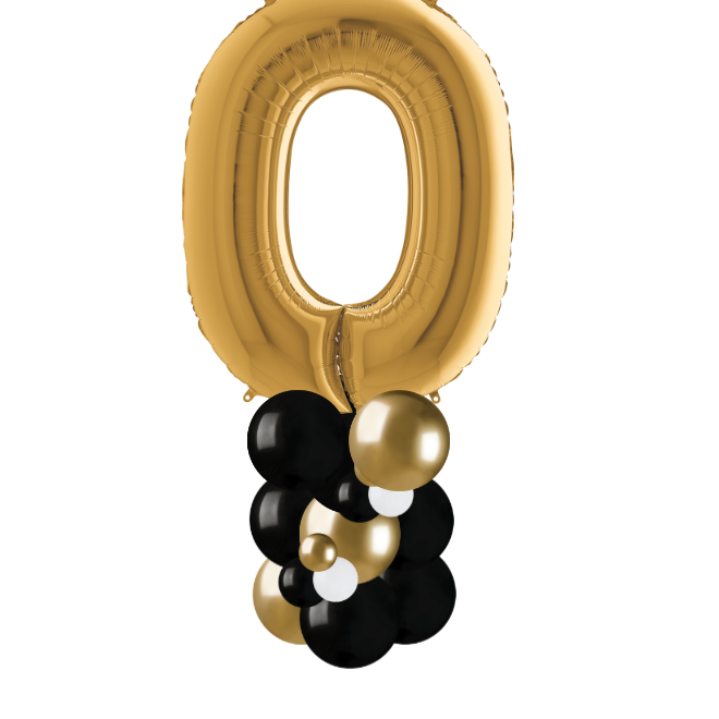 Gold and black column number 0