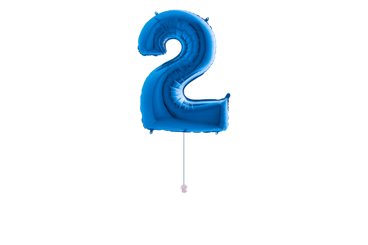 Gemar number 2 shaped Blue foiled 40