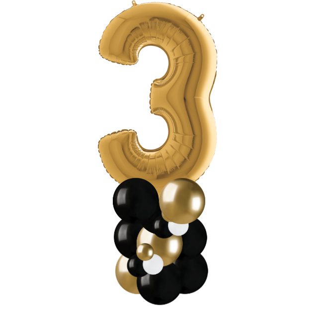 Gold and black column number 3