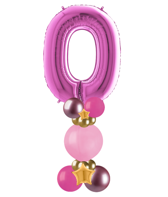 pink and gold bubble column number 0
