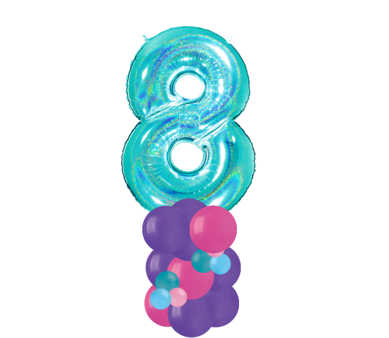 Pink and purple column number 8