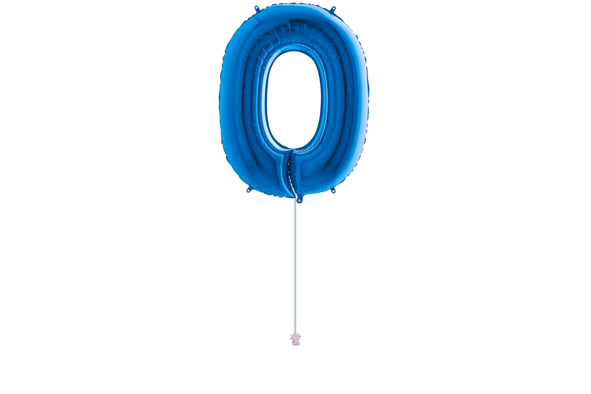 Gemar number 0 shaped Blue foiled 40