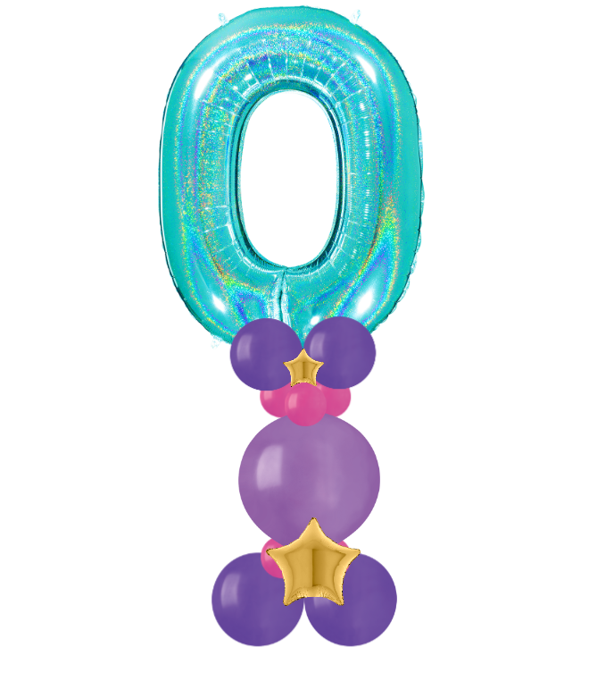 Pink and purple bubble column number 0