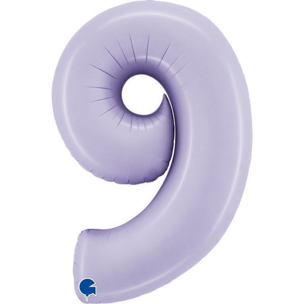 Gemar number 9 shaped foiled lilac 40