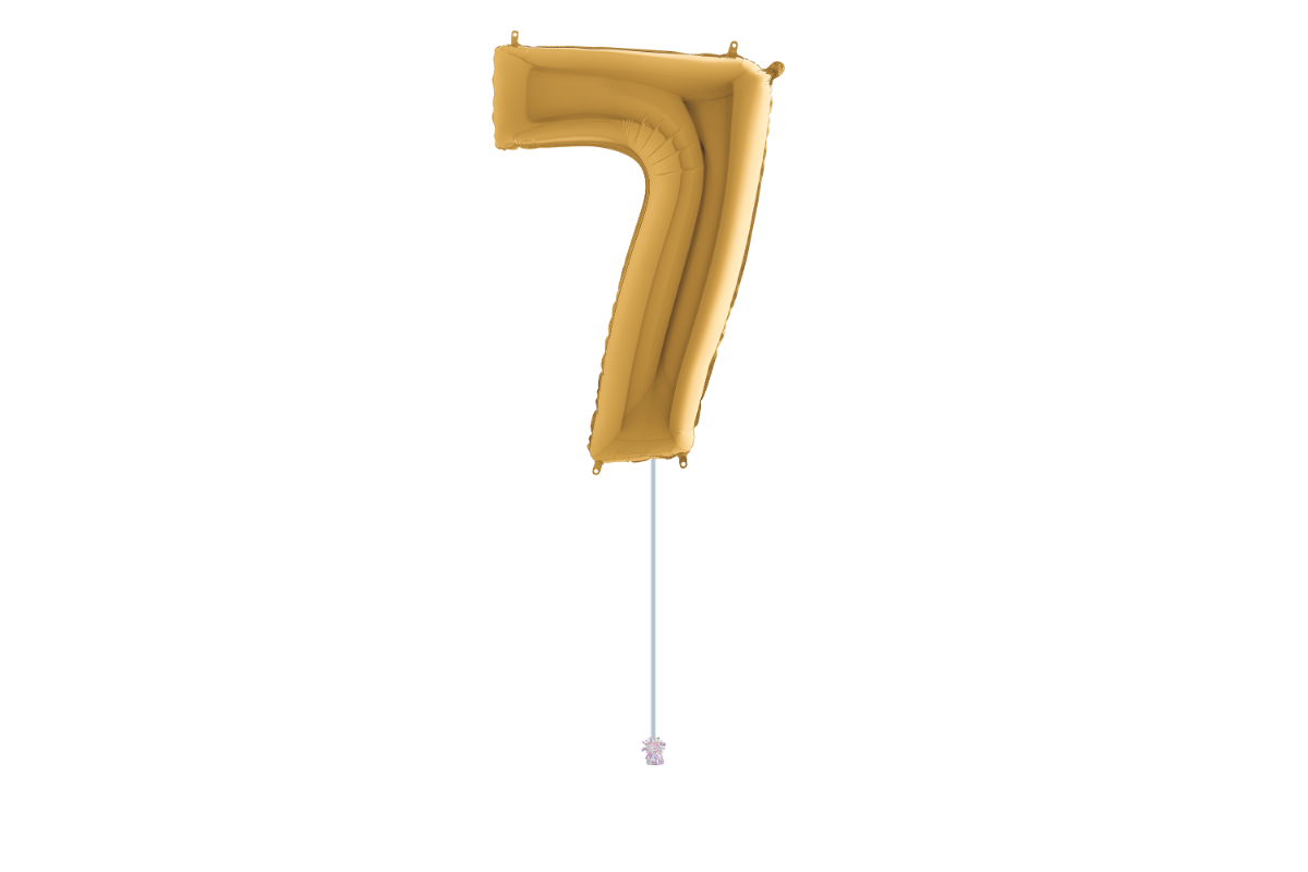 Gemar number 7 shaped foiled gold 40