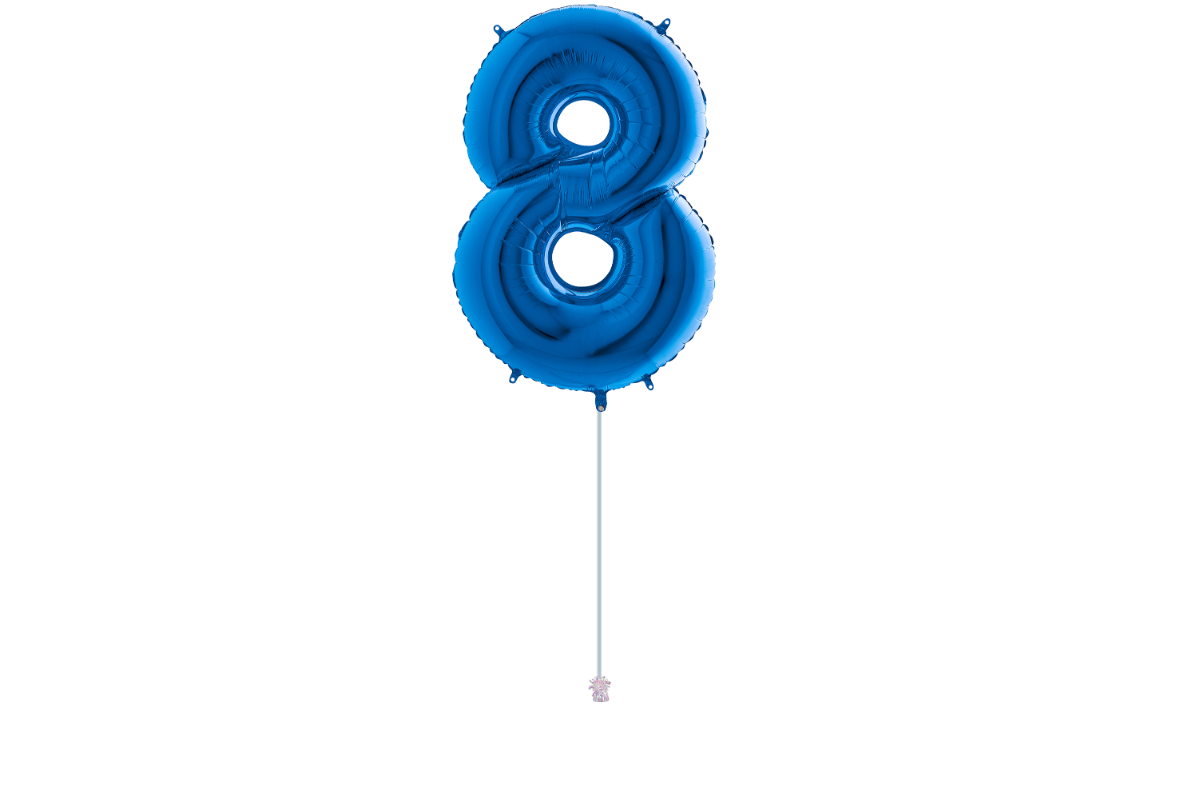 Gemar number 8 shaped foiled Blue 40