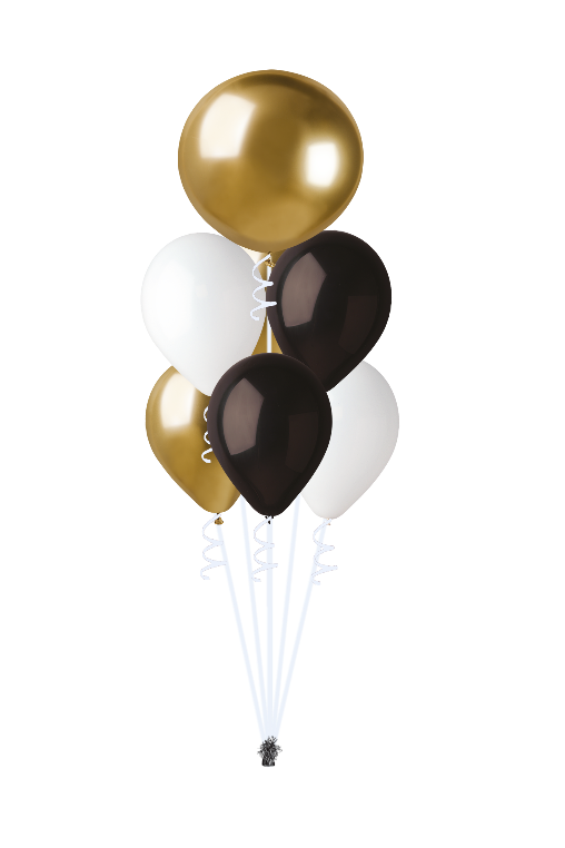 Black and gold signature helium
