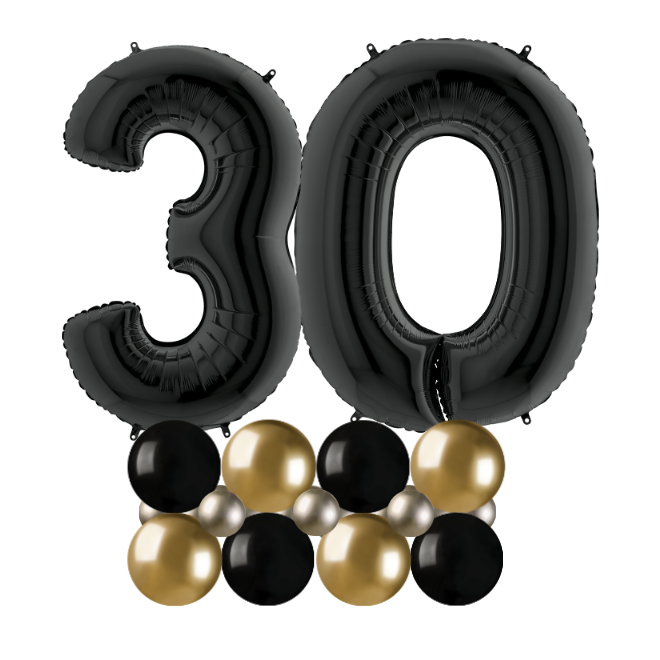 Black and gold luxury number 30