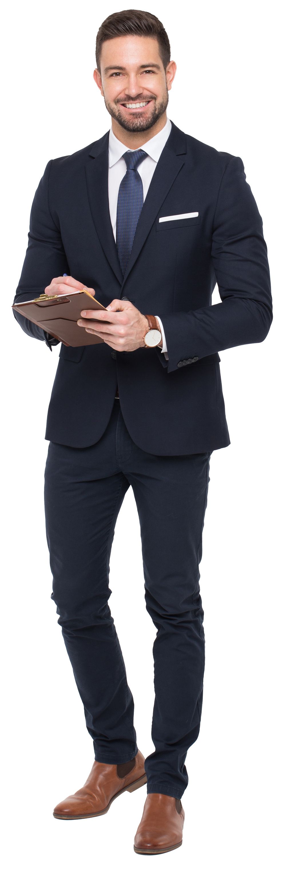 A construction worker in a yellow hard hat, smiling with arms crossed, wearing a yellow shirt and navy overalls.