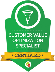 Green badge with a funnel icon, 