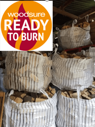 Kiln dried logs in a bag