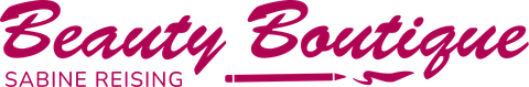 Das Logo der Beauty-Boutique Sabine Reising ist rosa und weiß.