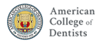 the american college of dentists logo is shown on a white background .