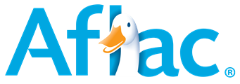 Aflac logo with a duck head in place of the 