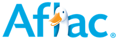 A logo for affac with a duck in the middle