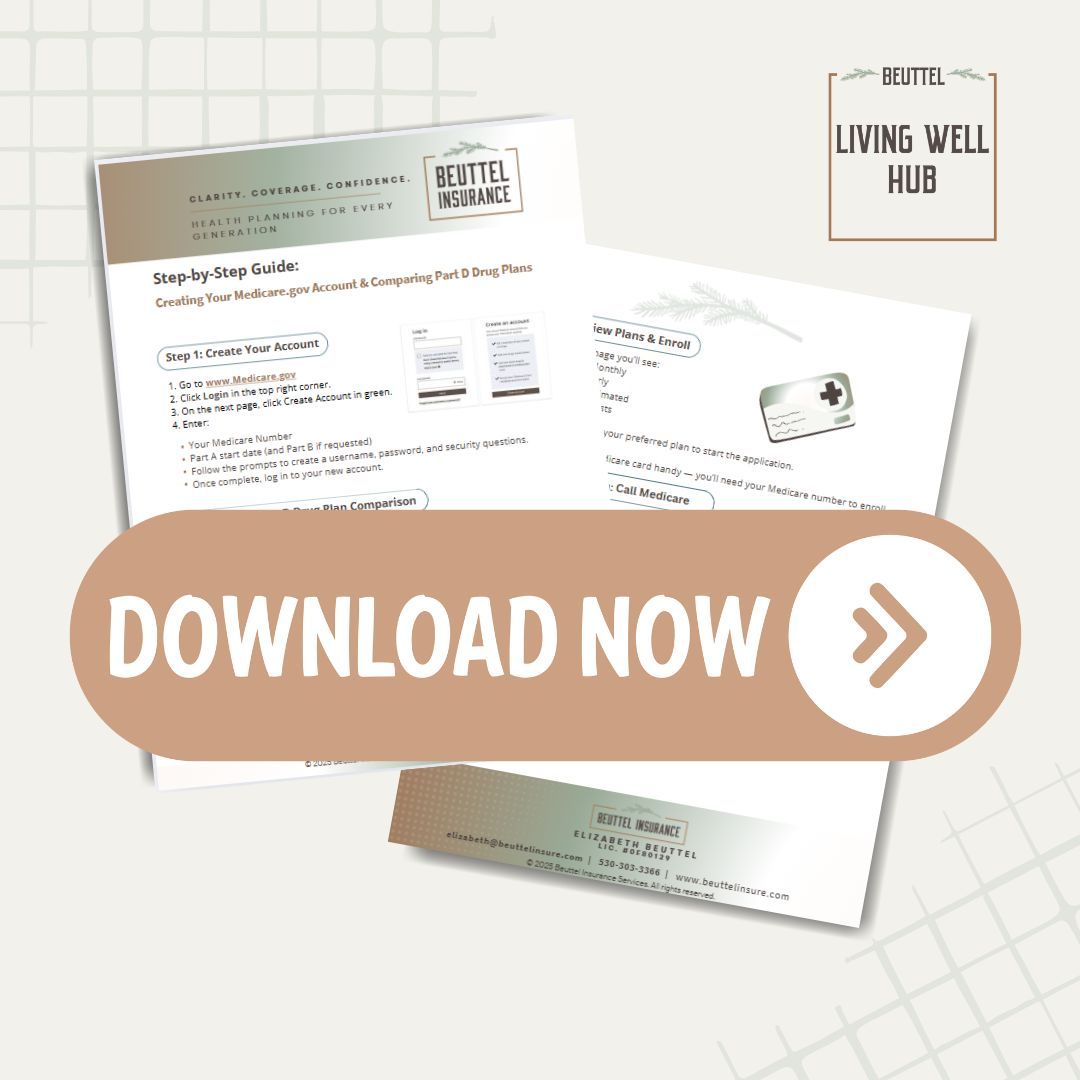 Download button over a document with Living Well Hub logo.