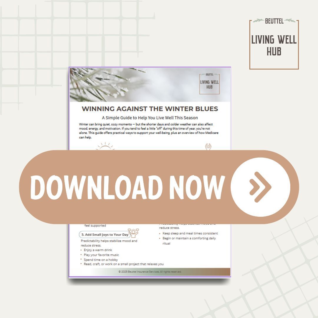 Download button over a document with Living Well Hub logo.