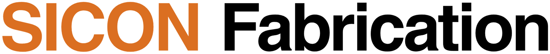SICON Fabrication logo in orange and black text on a white background