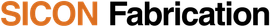 SICON Fabrication logo in orange and black text on a white background