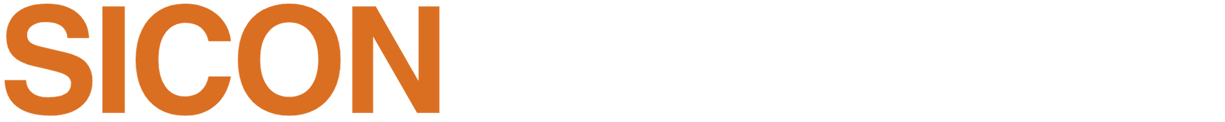 Orange “SICON” logo on a white background