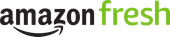 Amazon Fresh logo with black and green text and curved orange arrow underneath
