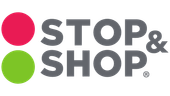 Stop & Shop logo with pink and green circles and gray text