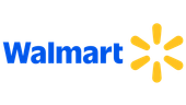 Walmart logo with blue wordmark and yellow spark symbol on white background