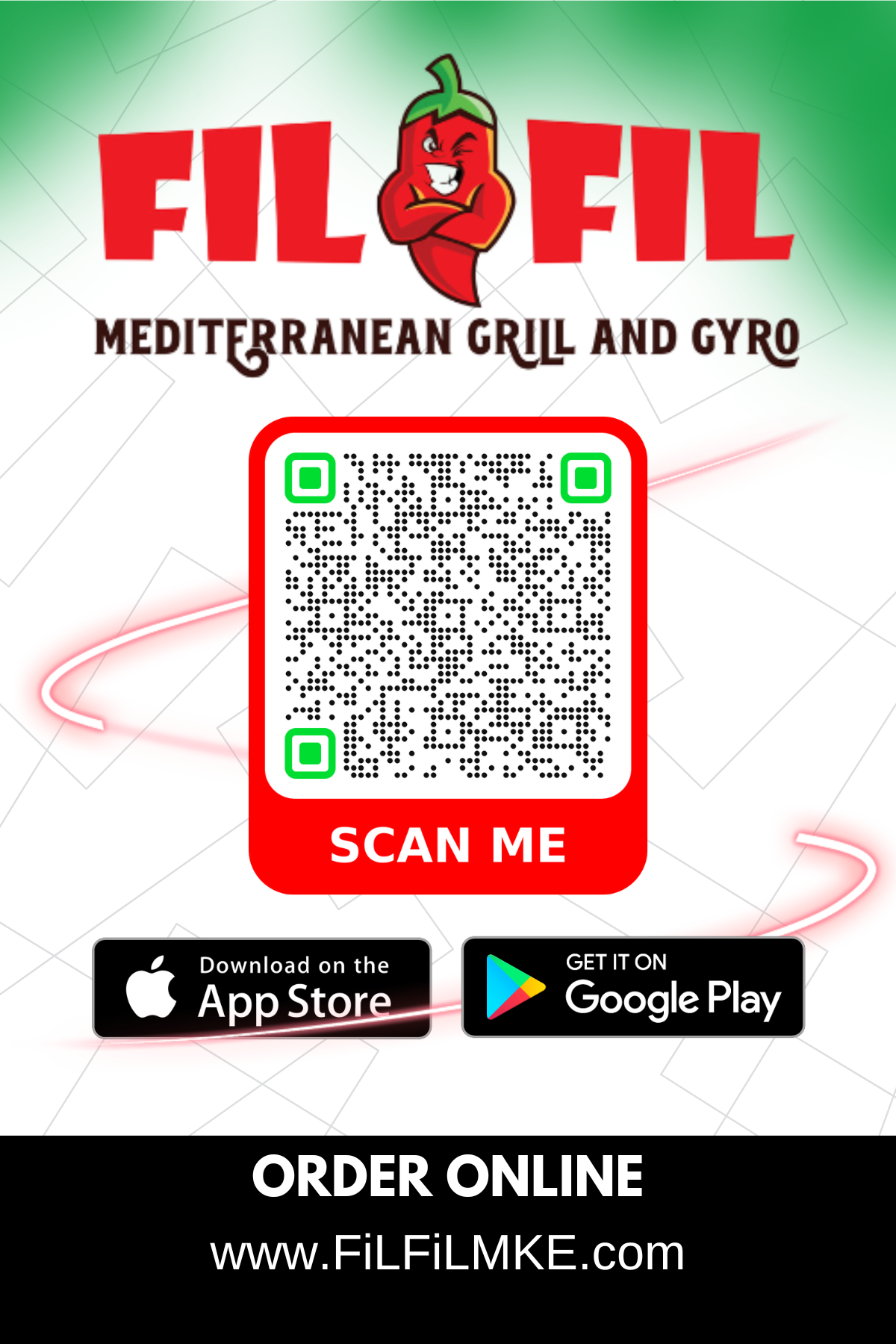 A qr code for fil & fil mediterranean grill and gyro