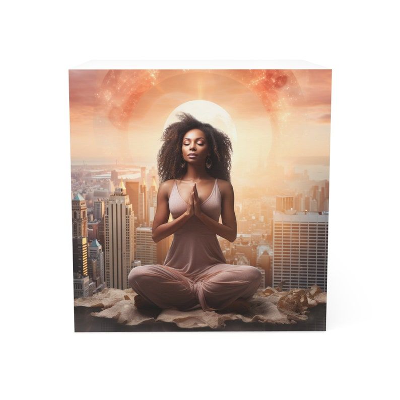 Black Goddess at Peace Note Cube