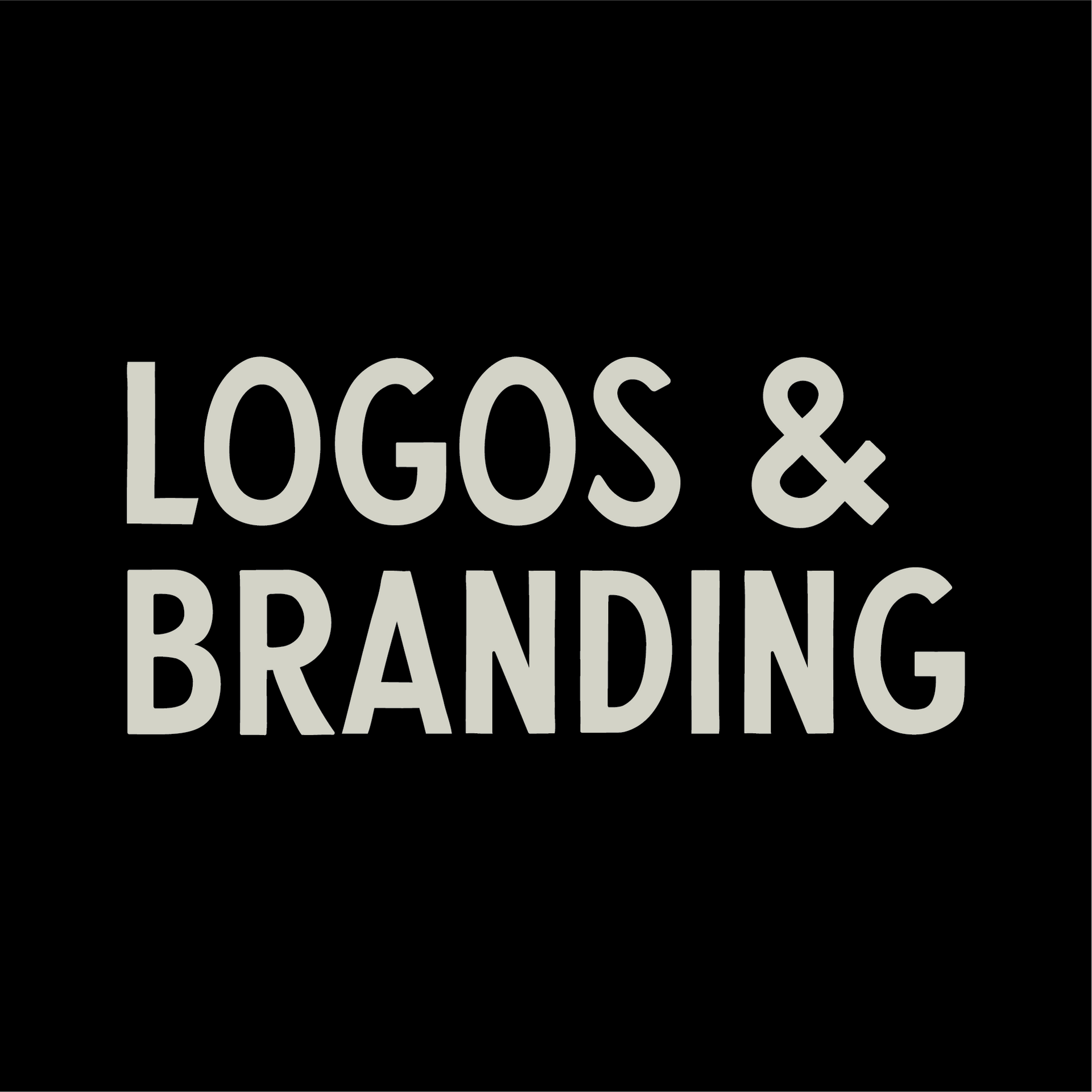 A logo for logos and branding on a black background.