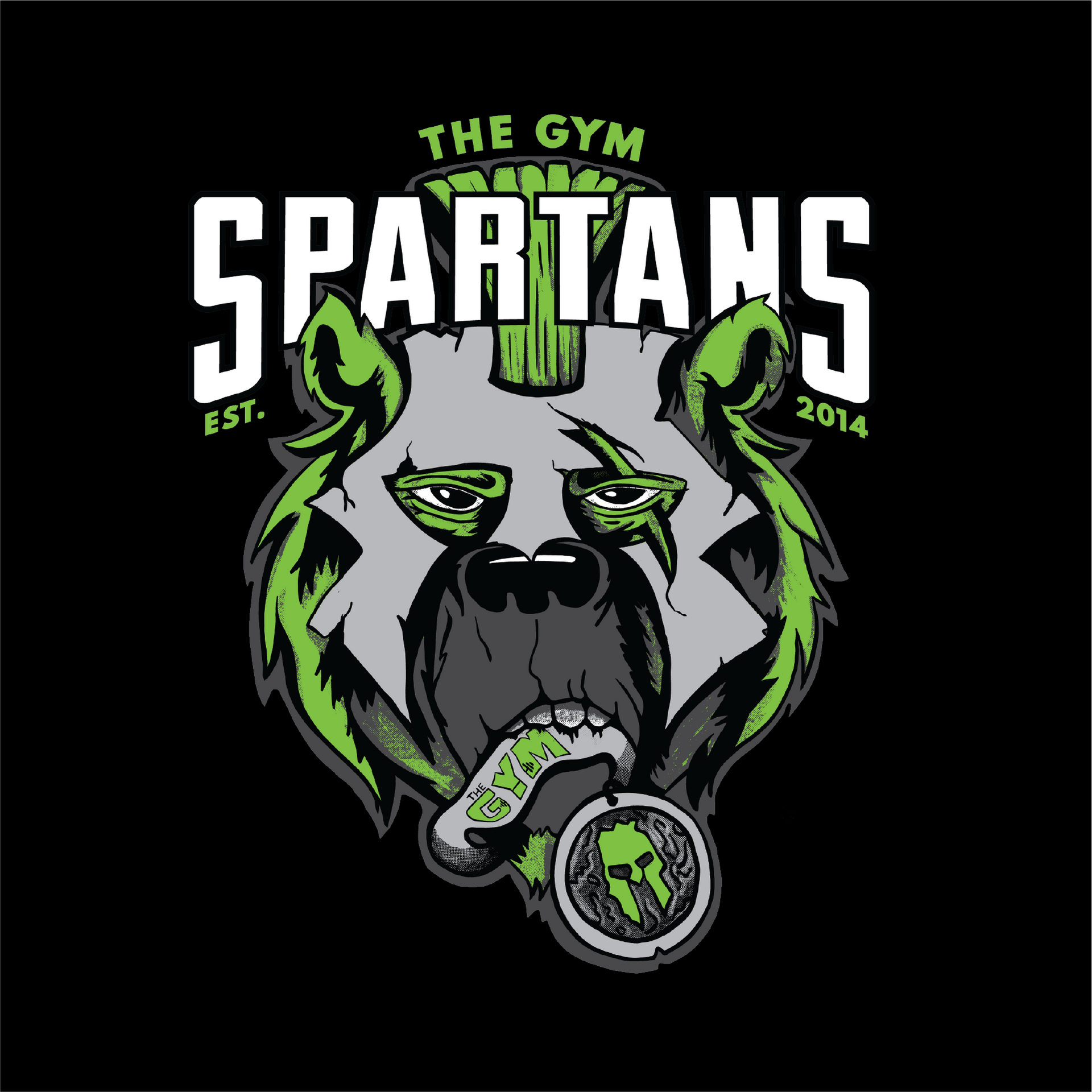 The logo for the gym spartans shows a bear with a skull in its mouth.