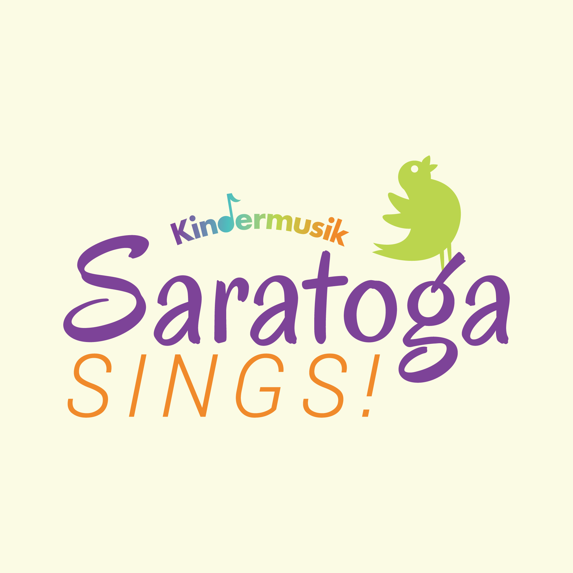 The logo for saratoga sings is a colorful logo with a bird on it.