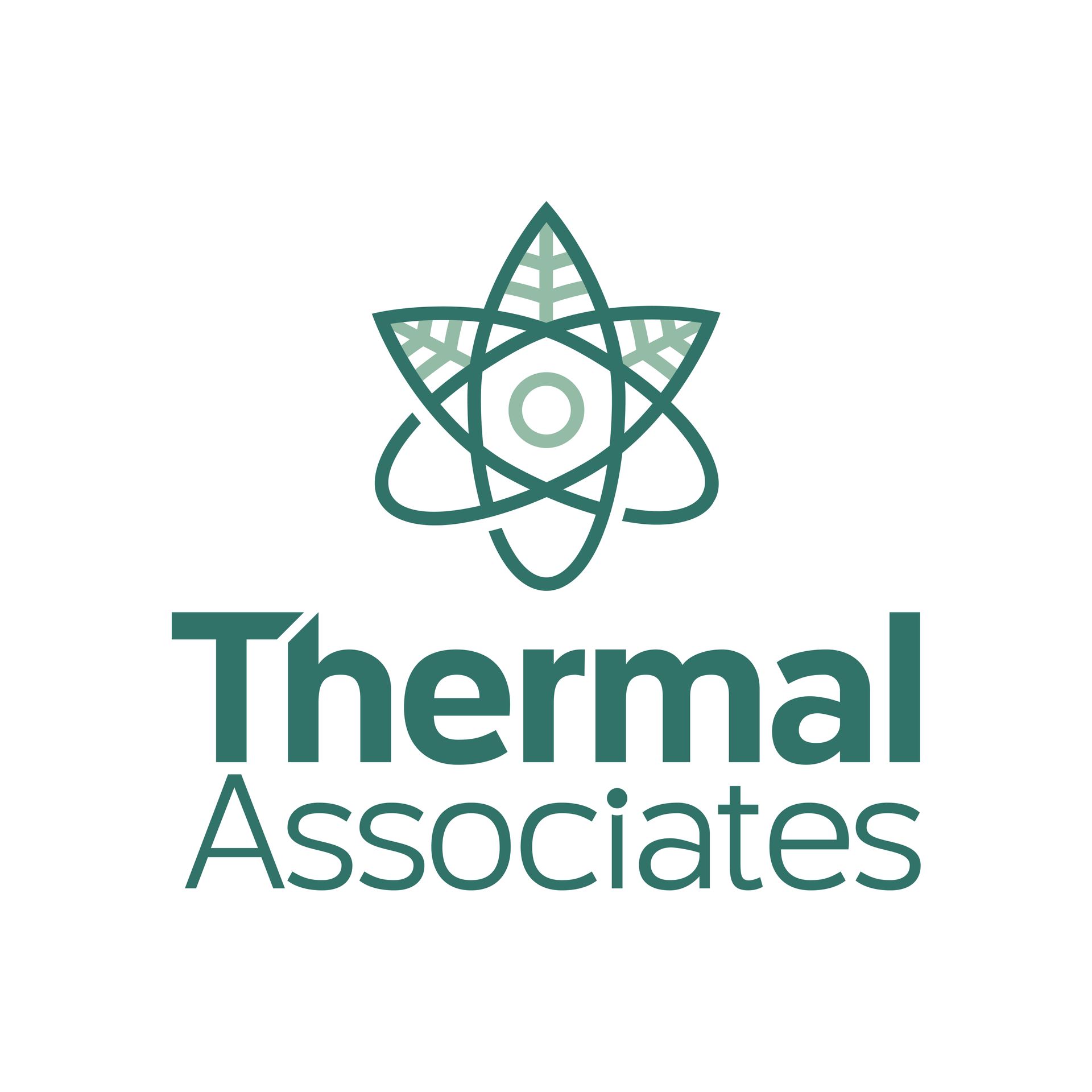 A logo for thermal associates with a star in the middle.