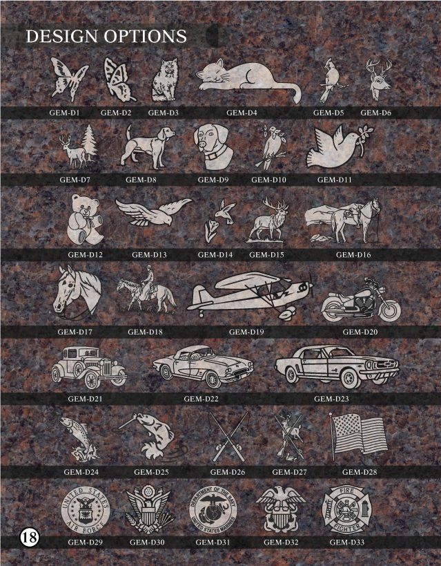 A poster with a bunch of different designs on it