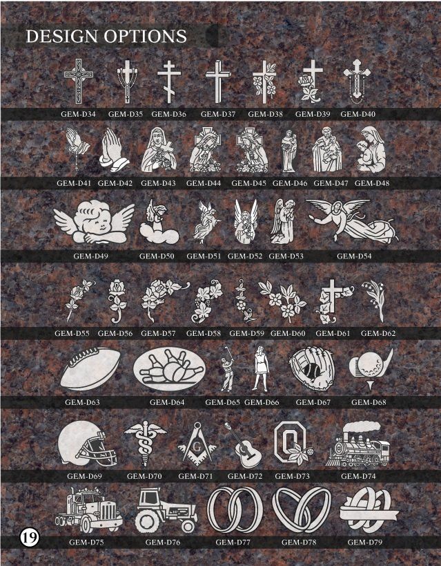 A poster showing different design options for a memorial