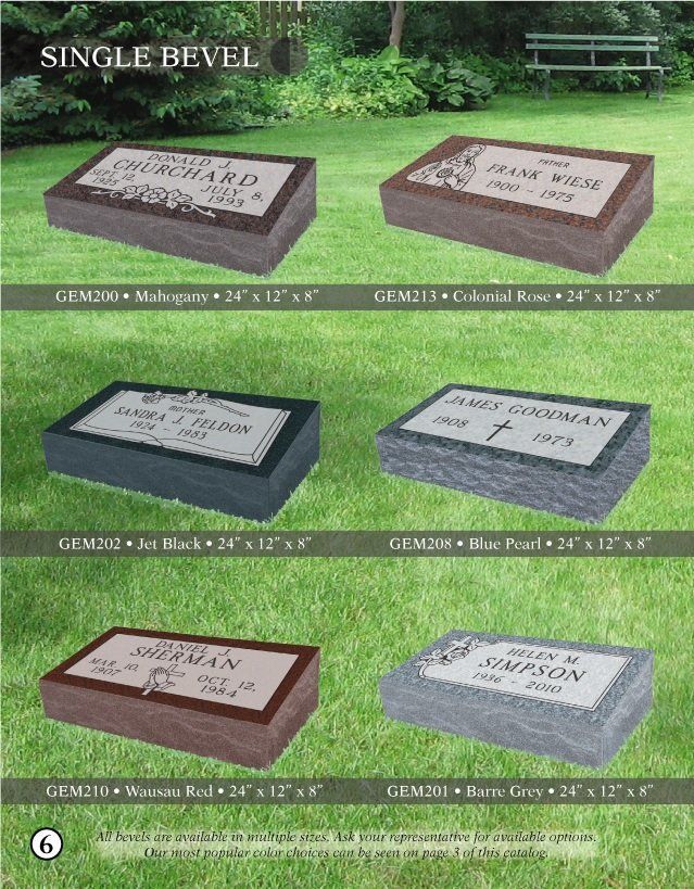 There are many different types of graves in this picture.