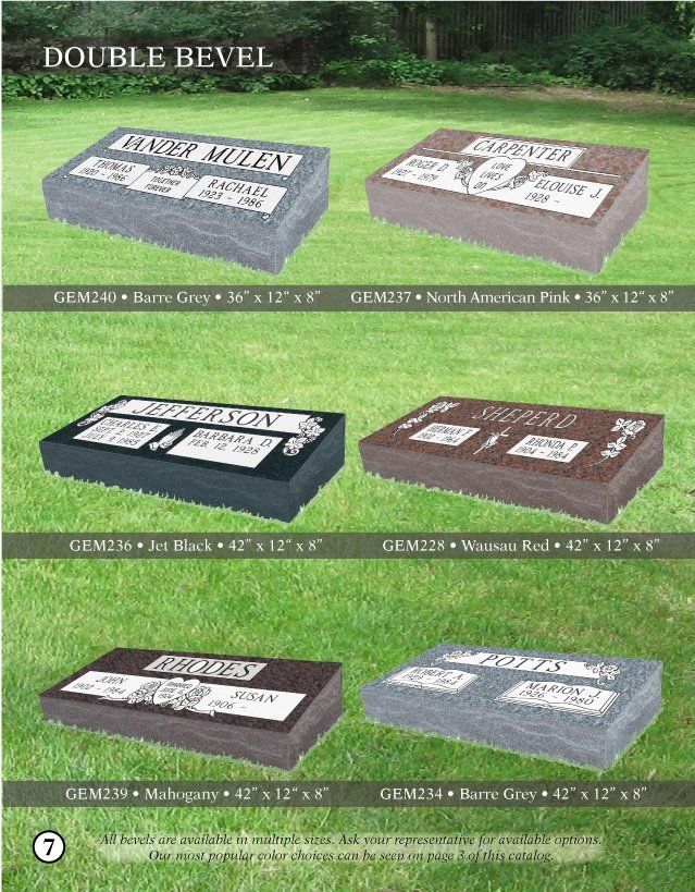 There are many different types of grave markers in this picture.