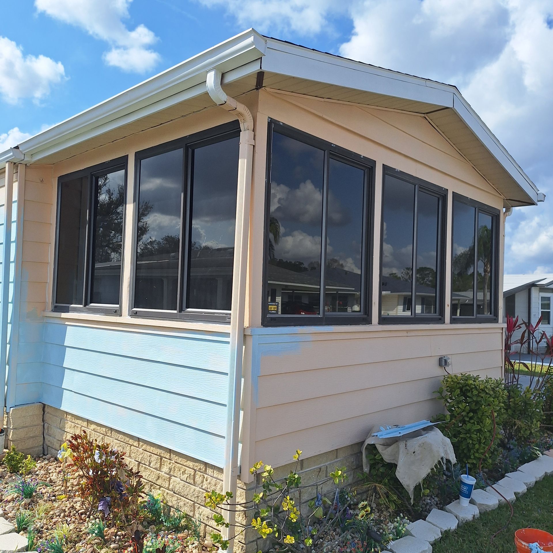 A house with a lot of windows on it