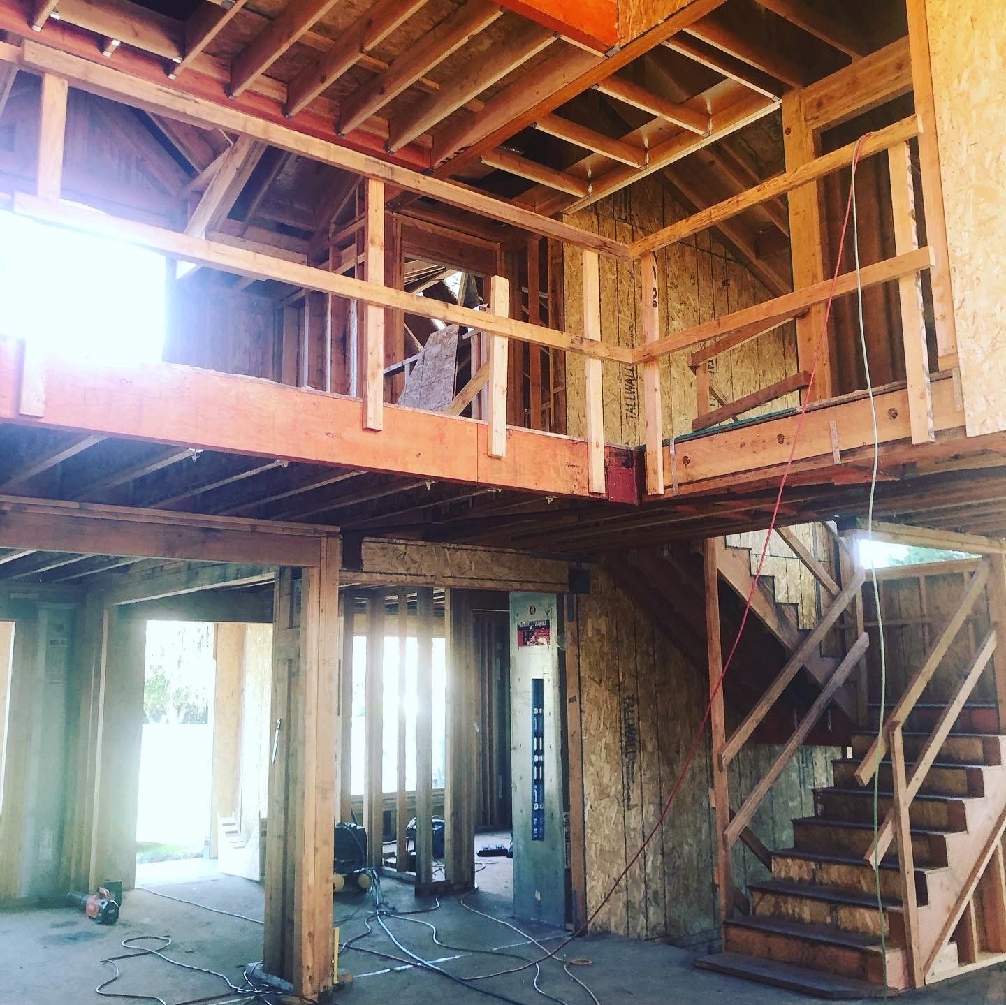 Interior of a house under construction.