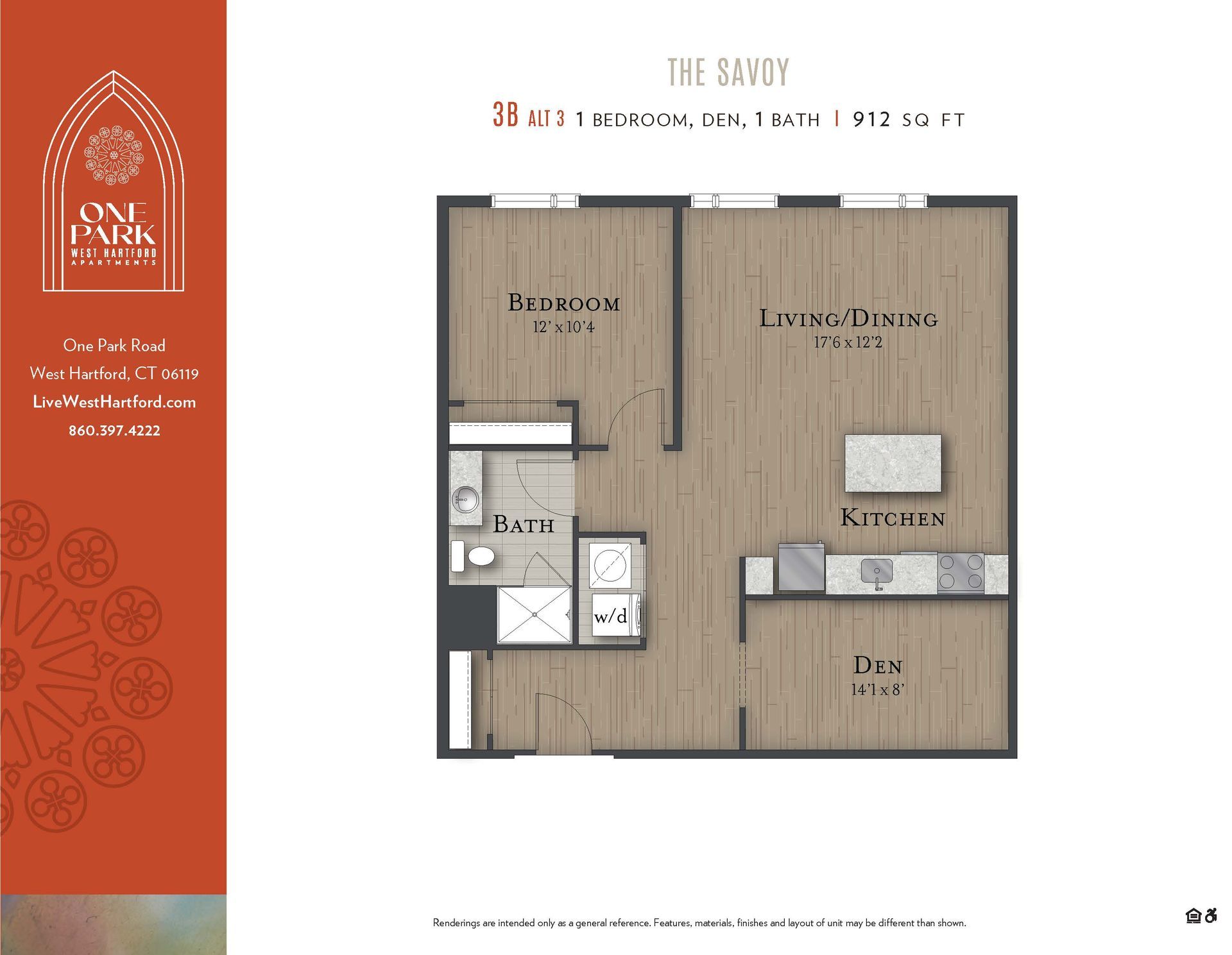 A floor plan for a apartment called the savoy