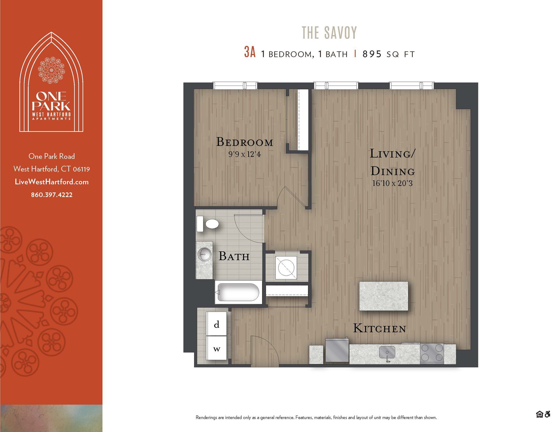 A floor plan for a apartment called the savoy