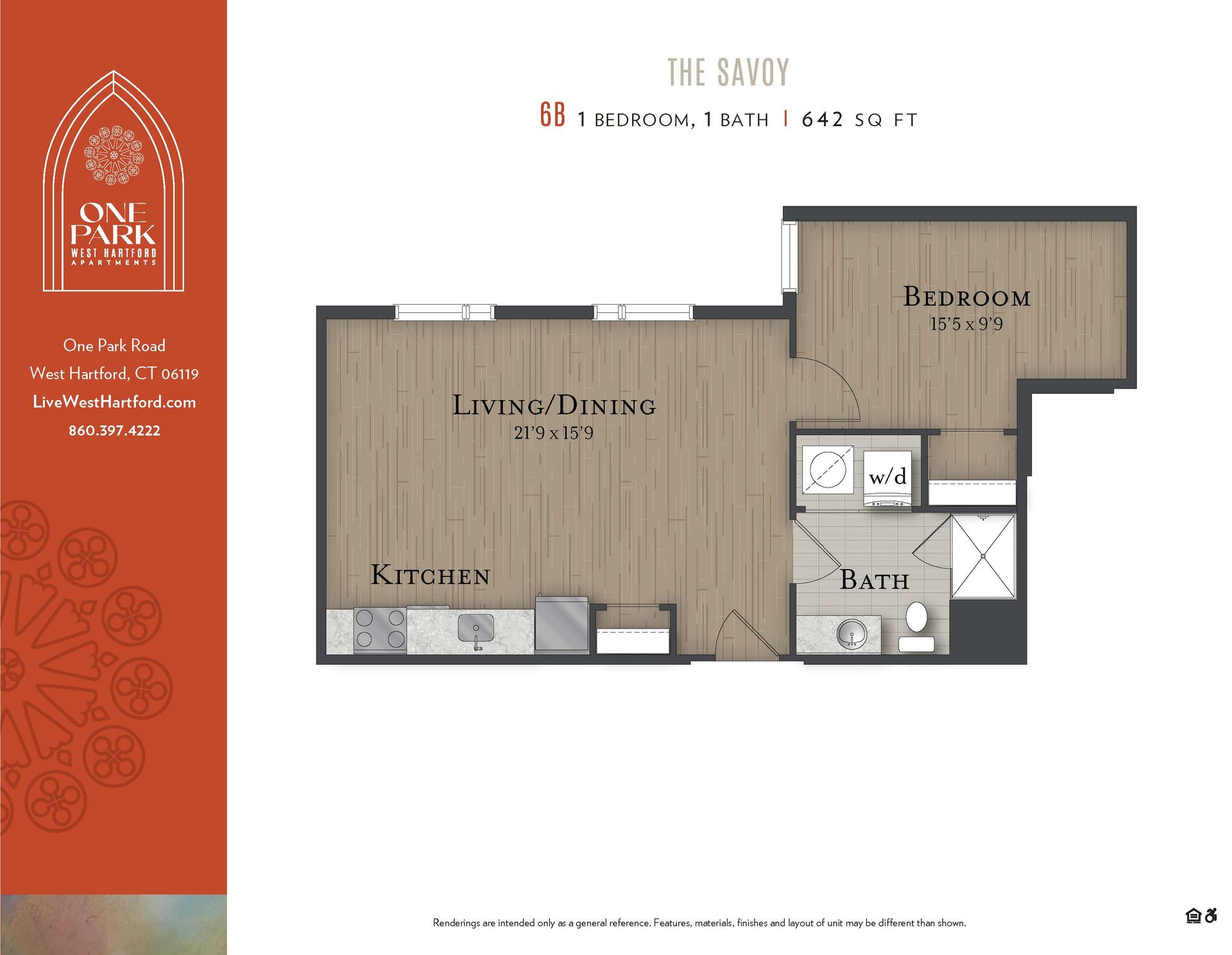 A floor plan for a apartment called the savoy