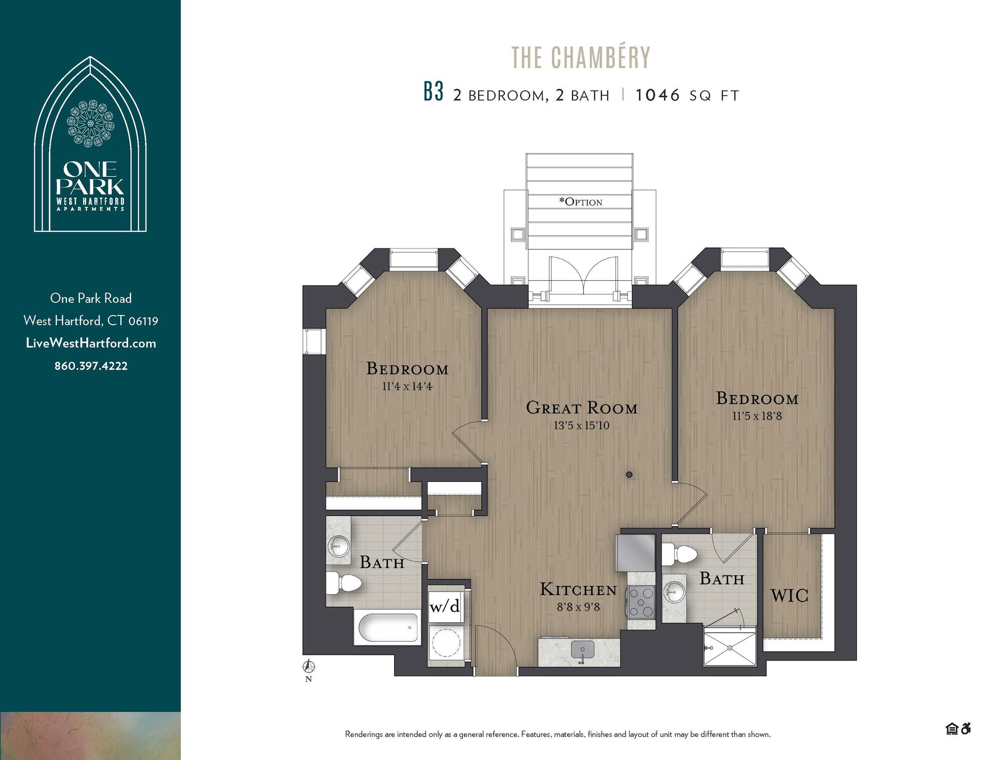 A floor plan of a house called the chambers