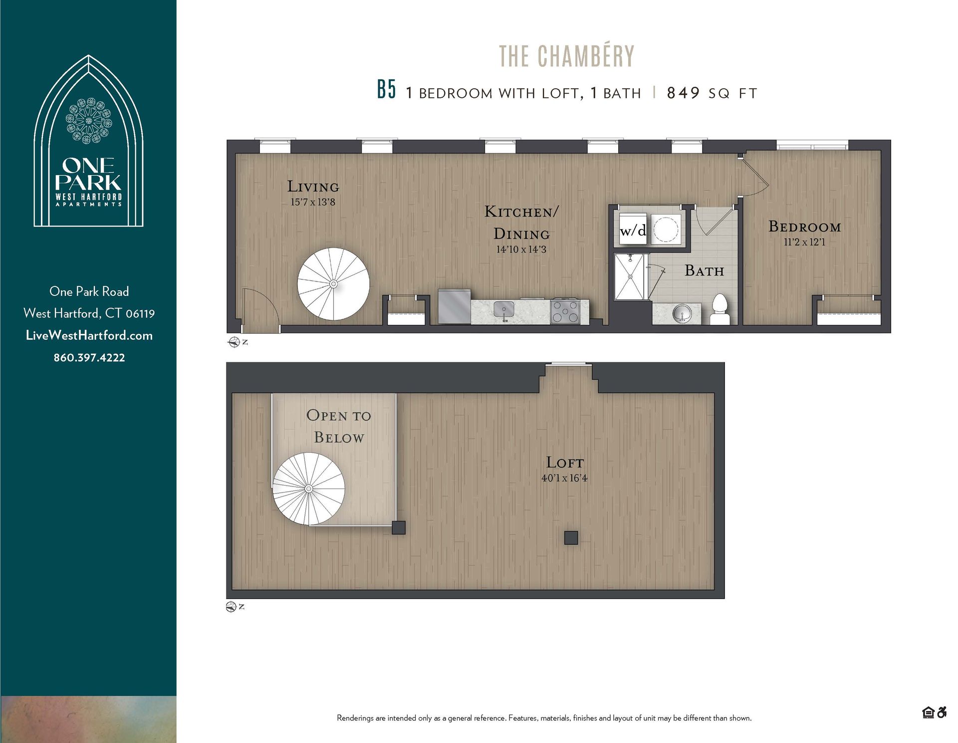 A floor plan of a house called the chambret