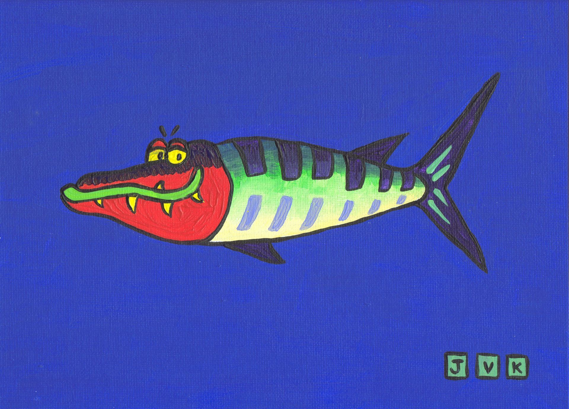A cartoon drawing of a barracuda fish 