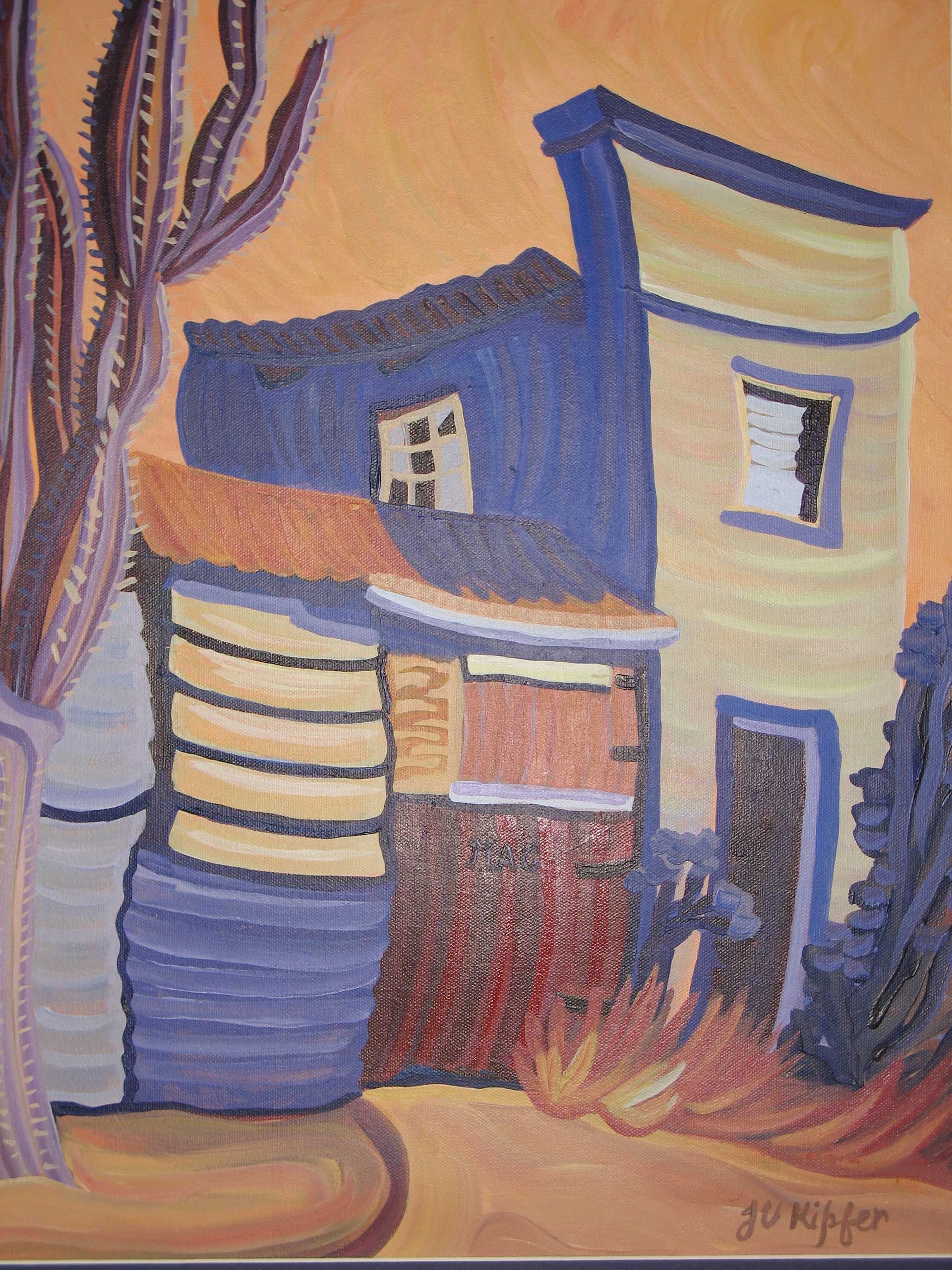 A painting of a house in Bermuda
